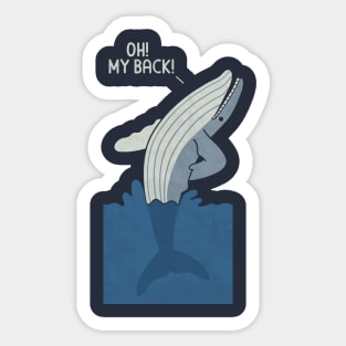 Bad Back Whale Sticker